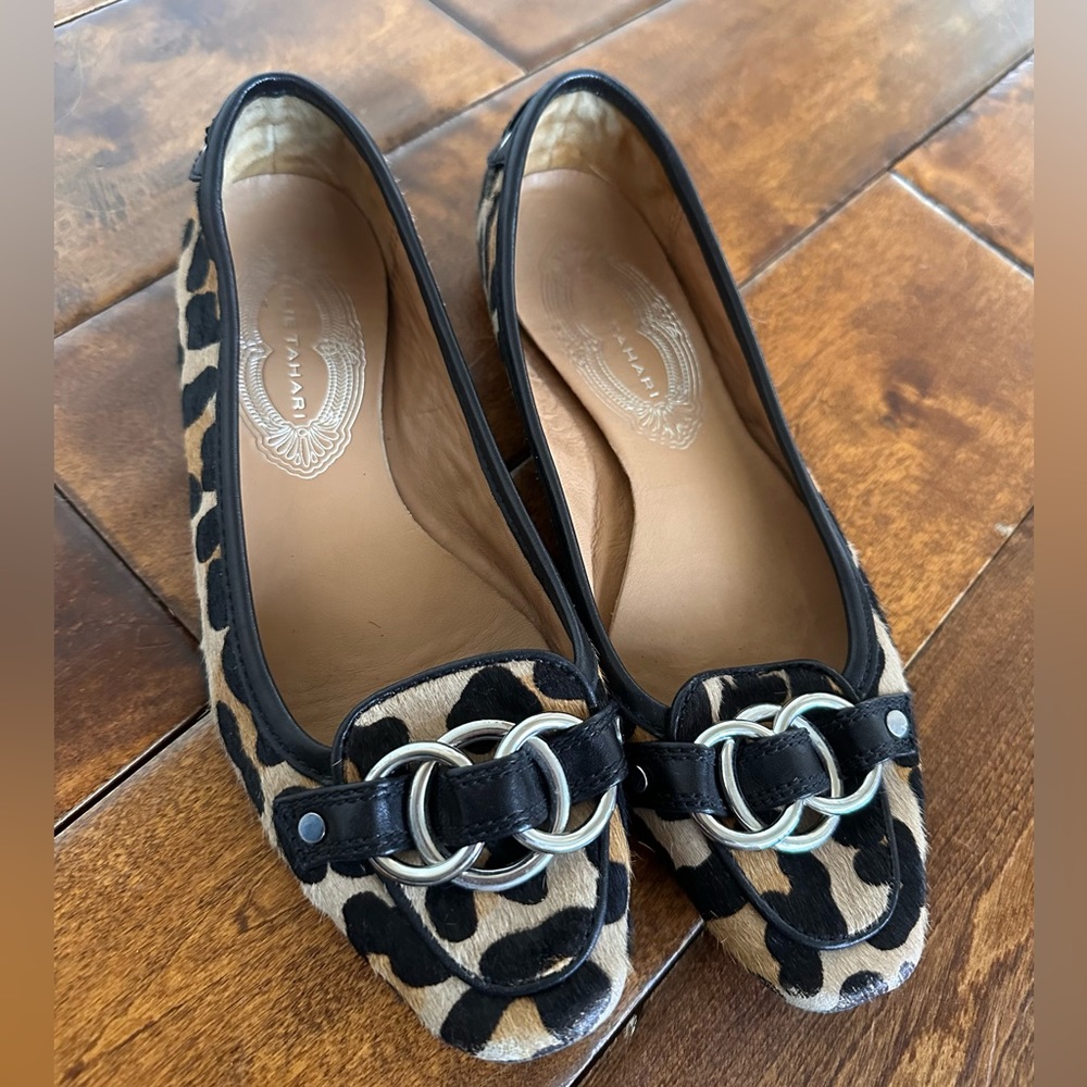 Elie Tahari‎ Size 7 Pony Hair Leopard Print Loafer - Picture 5 of 8